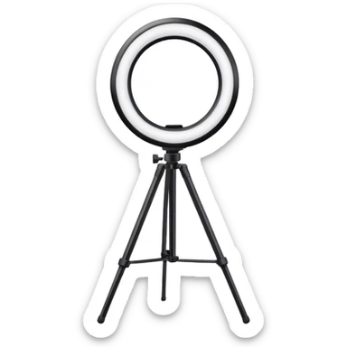 black ring light on black tripod sticker