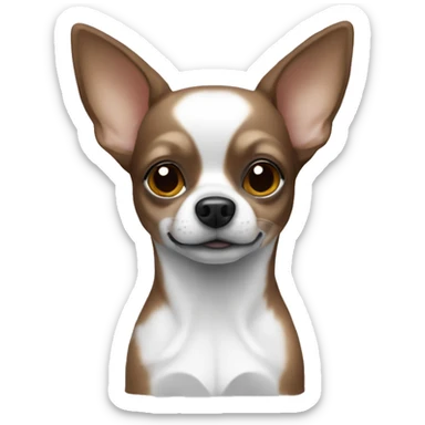 Create a Chihuahua in white,grey and Brown  sticker