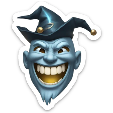 Metal sorcerer laughing sticker
