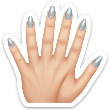 seven finger hand with sparkly nails sticker