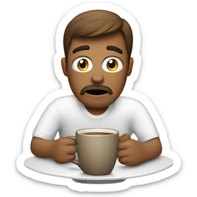 coffee with stressed writer sticker