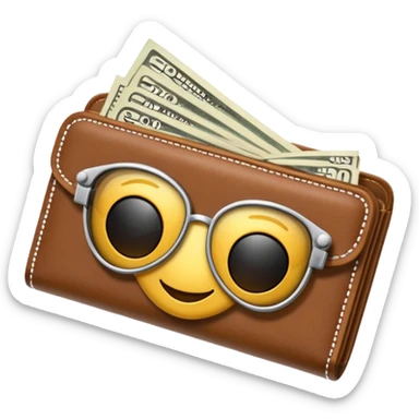 Aviator money emoji, wallet full of cash, casino vibe, premium 3D emoji style, clean, no background
 sticker