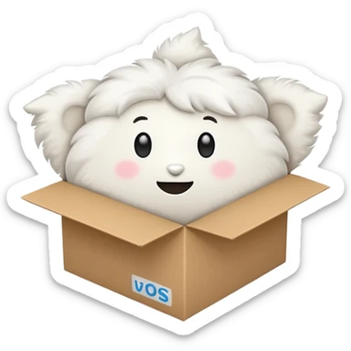 Pillow in cardboard box sticker