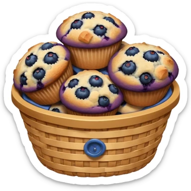Basket of blueberry muffins sticker