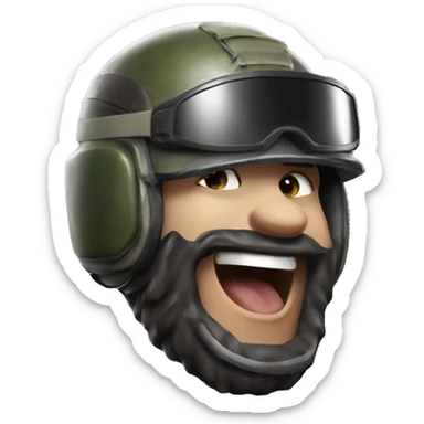 PUBG man laughing, wearing level 3 helmet sticker