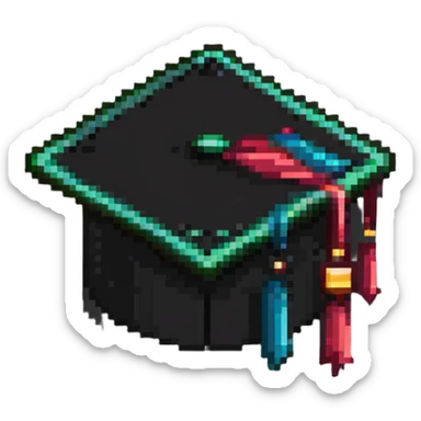 Graduation cap with diploma sticker