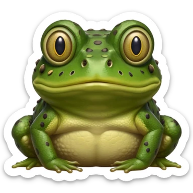 African Bullfrog with a worm on its head sticker
