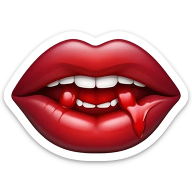Maroon bloody sexy vampiric lips sticker