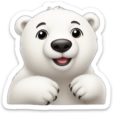 love cute polar bear sticker