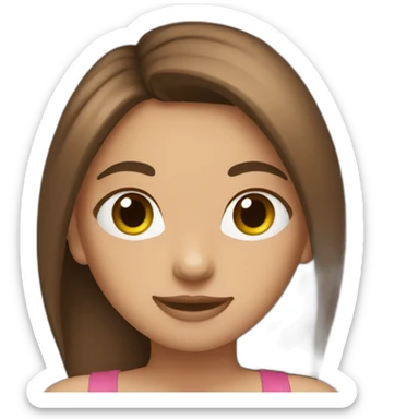 Girl with long brown hair and little brabançon sticker