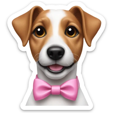 Jack russel pink bow sticker