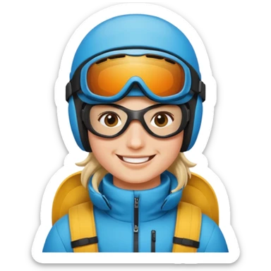 person with ski goggles sticker