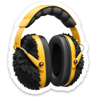 Protectores de orejas + solo, sin persona sticker
