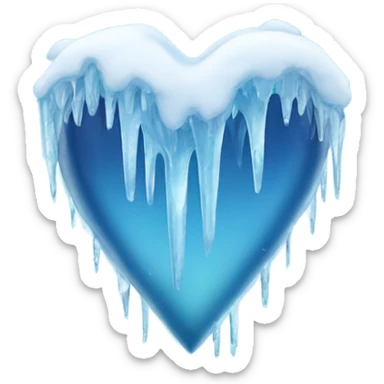 Icicle winter heart sticker