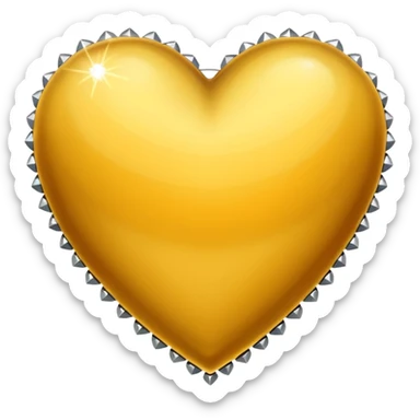 a golden heart studded with diamonds sticker