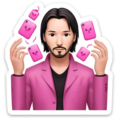 Keanu Reeves Neo Matrix pink sticker