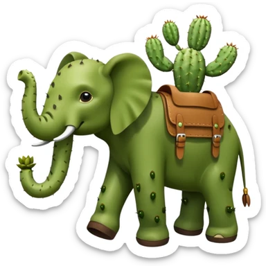 Un elefante con cuerpo de captus y sandalias marrones  sticker