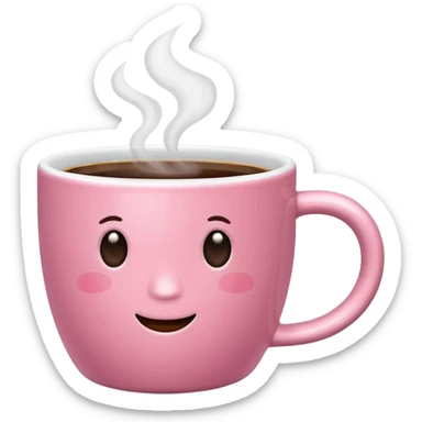 A pink cup of coffee sticker
