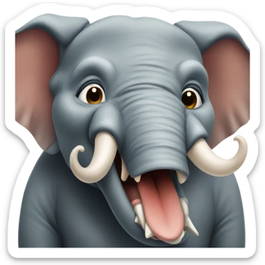 Mean scary angry elephant snarling  sticker
