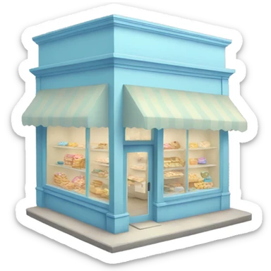 Pastel blue store sticker