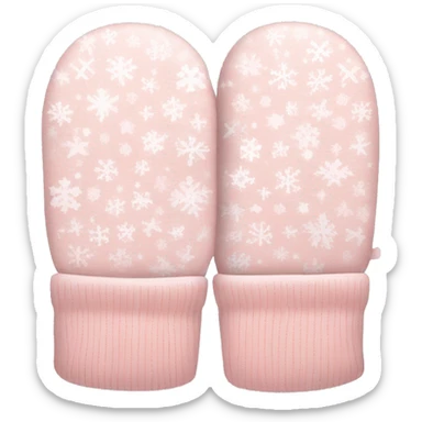 Pale pink Christmas mittens  sticker