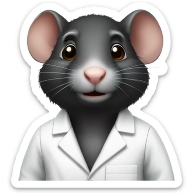 Black skin rat as a scientist  sticker