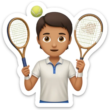Tennisman qui joue avec une raquette troué  sticker