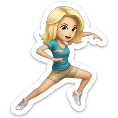 blonde girl breakdancing sticker