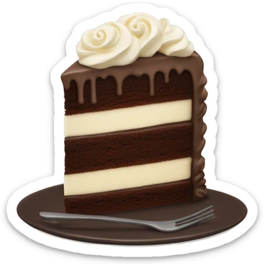 Whole chocolate cake with vanilla frosting sticker