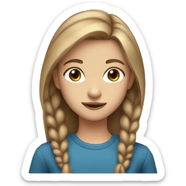 Girl 15 years old blue eyes light brown hair  sticker