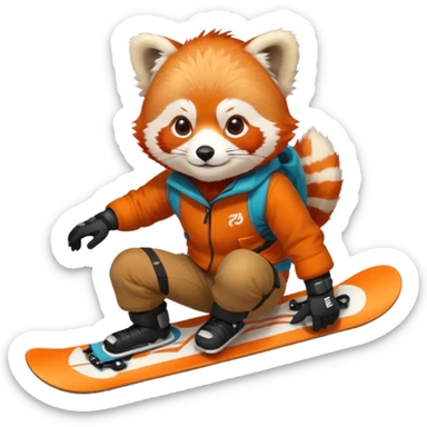 Snowboarder Red Panda sticker