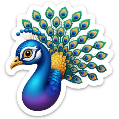 i want a peacock, multiple colors, relatively abstract, bright gradient sticker