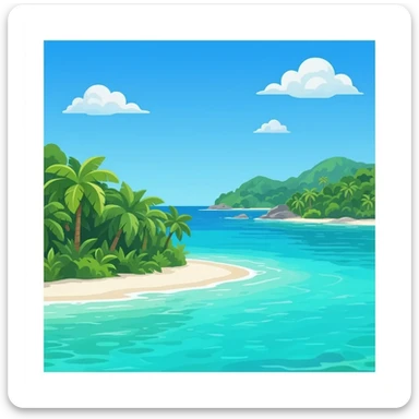 Island with beautiful sea sticker