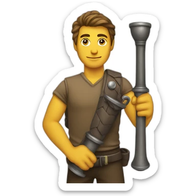 men with a macebell sticker