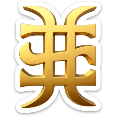 3D Chinese character sticker