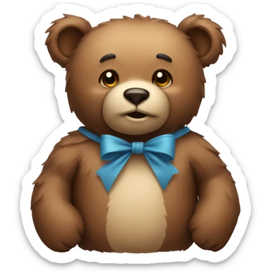 A bear with a bow sticker