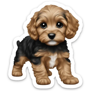 Cavapoo puppy black sticker