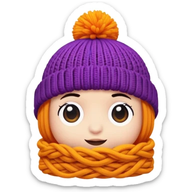 A 3D cartoon knitted wool beanie hat with visible yarn loops, vibrant color, soft lighting, Memoji-style rendering. sticker