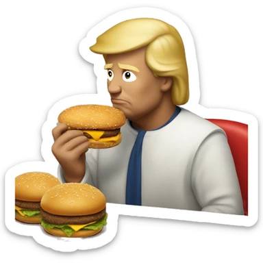 Donald trump eating McDonalds with Jesus sticker