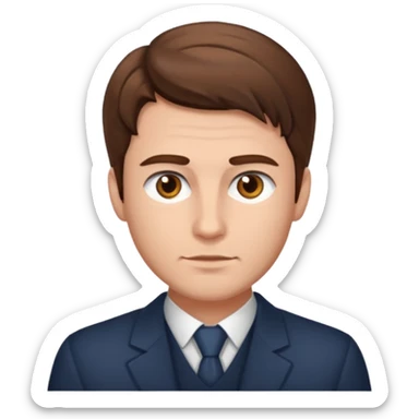 persona masculina con suerte enfocada en verse bien  sticker