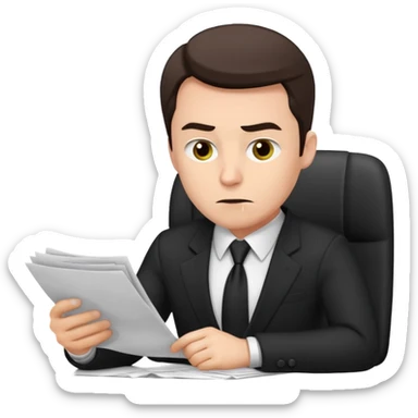 bored office boss sticker