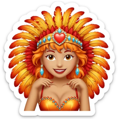 emoji orange heart flaming showgirl sticker