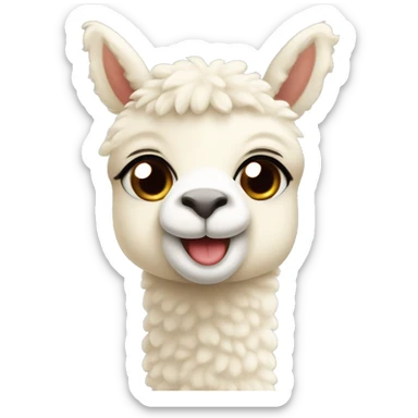 Cute cartoon￼-like cream alpaca sticker