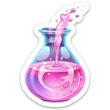 pink Magic Fantasy Potion, Glass Low Poly sticker