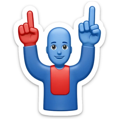 giant foam finger blue (#00A3E0) and red (#F9423A) sticker