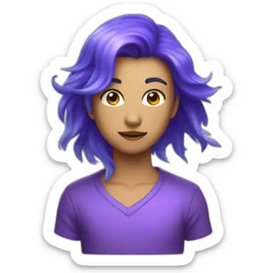 phoenix violet blue fire sticker