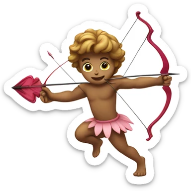 Cupid firing his heart bow sticker