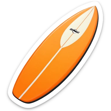 1 orange Surfboard with wave sticker