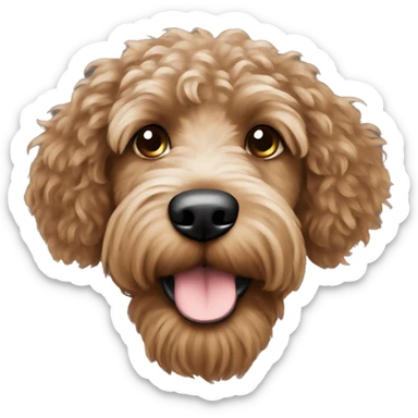 Create a brown Australian labordoodle sticker