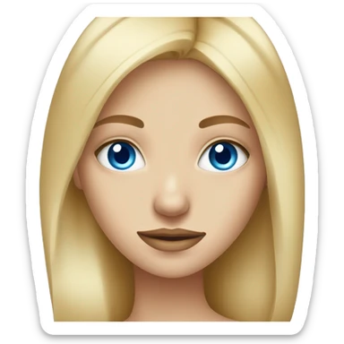 Blue eyes blonde girl portrait looking at viewer sticker